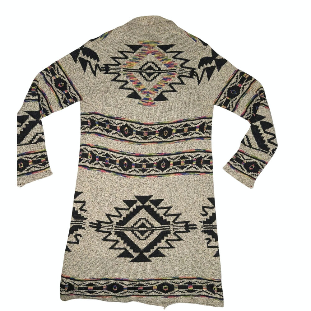 Northern Angel Aztec Southwestern Long Cardigan Sweater Boho Women's Size Large - Picture 3 of 16